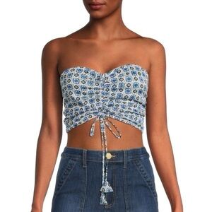 Misa Los Angeles Thera Geometric Ruched Crop Top Suyra Bandeau NWT size Medium